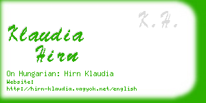 klaudia hirn business card